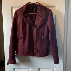 Maroon soft leather jacket